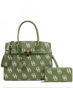 2 in 1 DD Classic Satchel Wallet Set DD6794W OLIVE